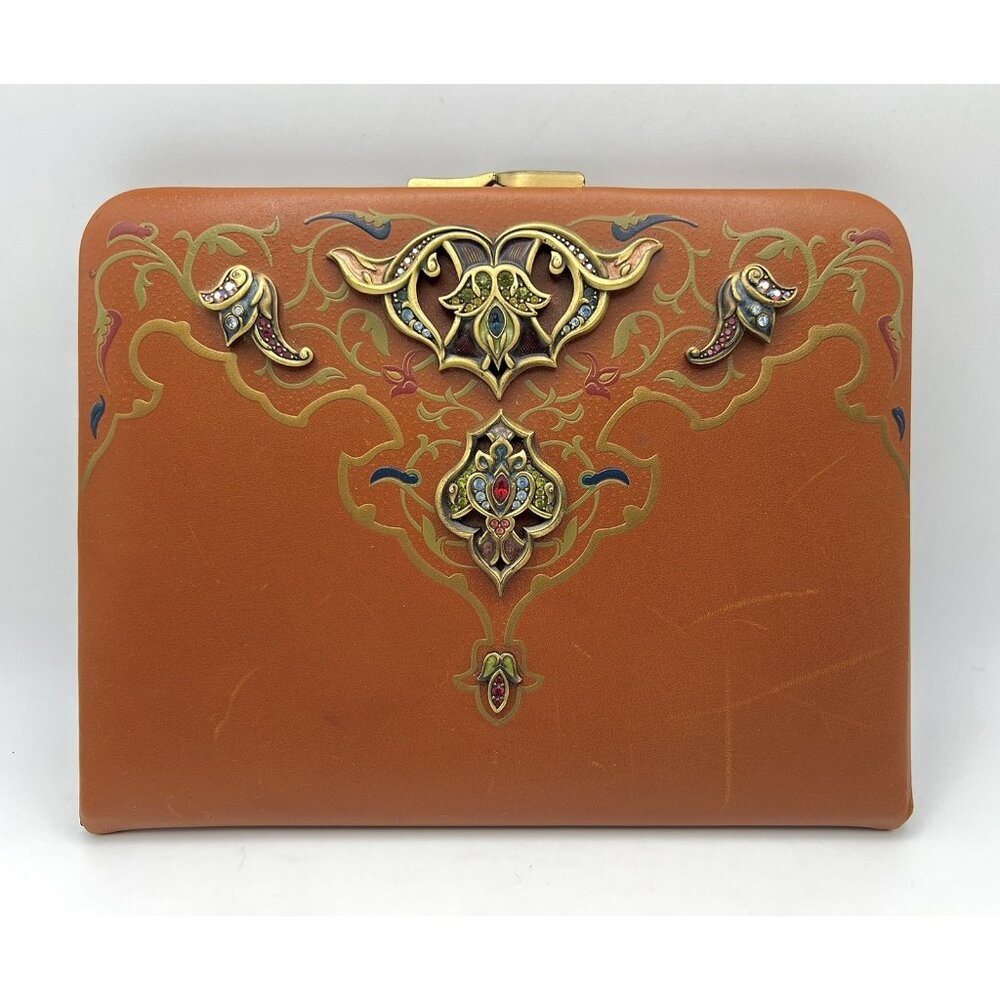 Jay Strongwater Arabella Brown Leather Jeweled Crystal Photo Album Made in Italy